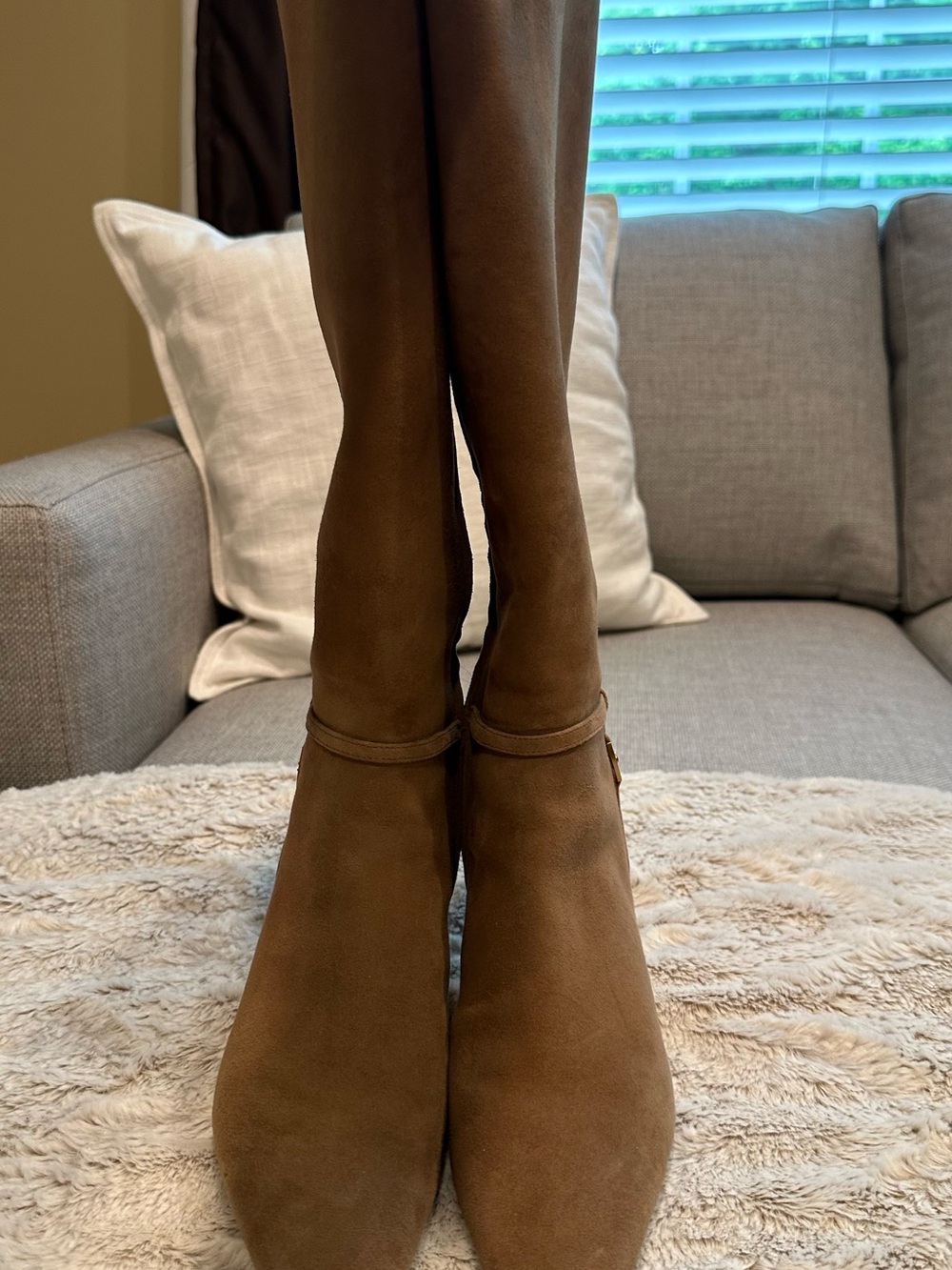 Coach Brown Suede Knee-High Heeled Boots